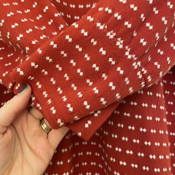 Madewell Square-Neck Long-Sleeve Mini Dress in Bow-Tie Jacquard - Picture 7 of 7